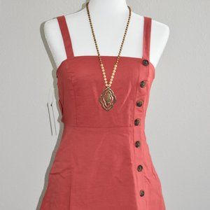NWT Lulu's Rust Red Button Down Mini Dress